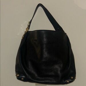 Michael Kors Joplin Black Pebbled Leather Shoulder Hobo handbag Purse